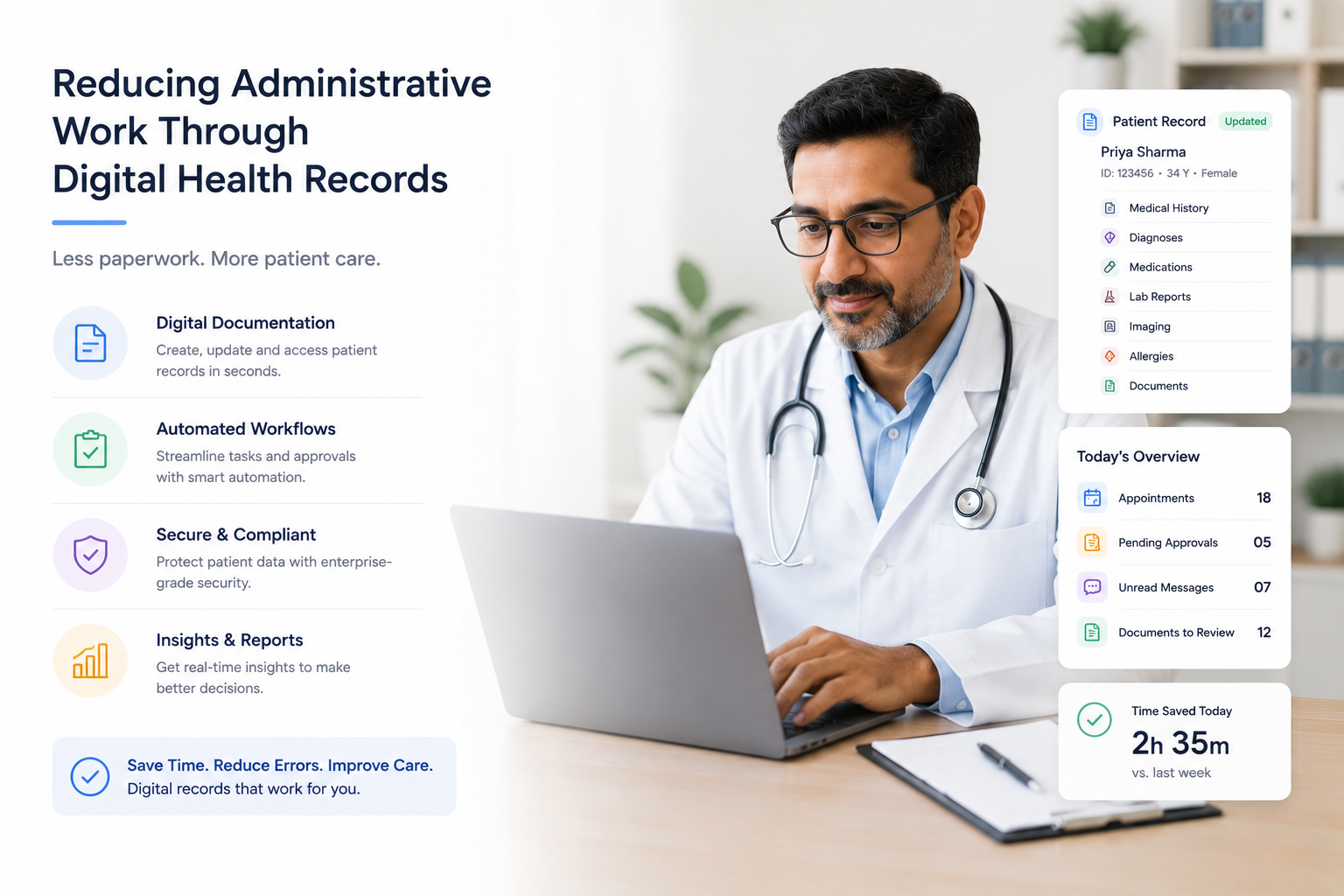 Reducing Administrative Work Through Digital Health Records
